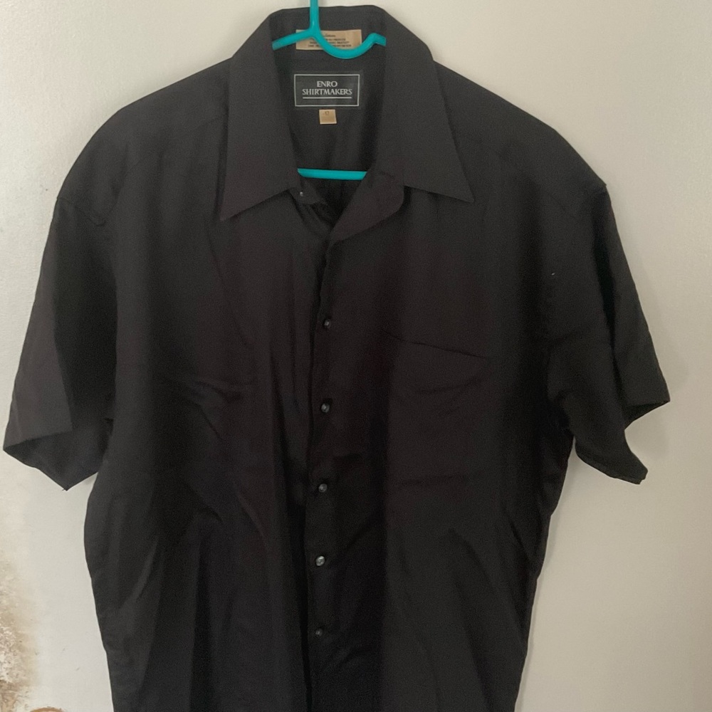 Black linen dress shirt in XXL